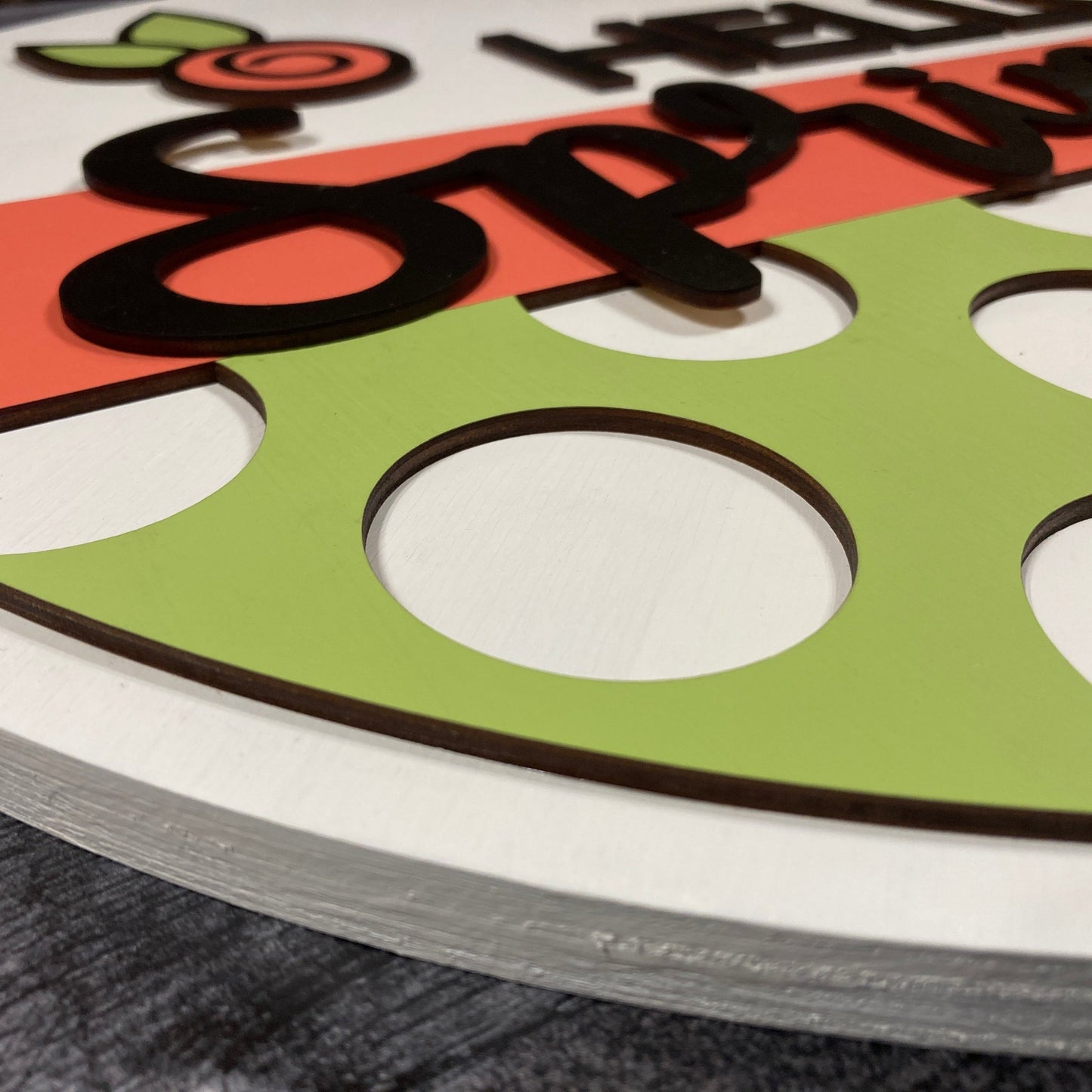 3D Hello Spring Sign (round)