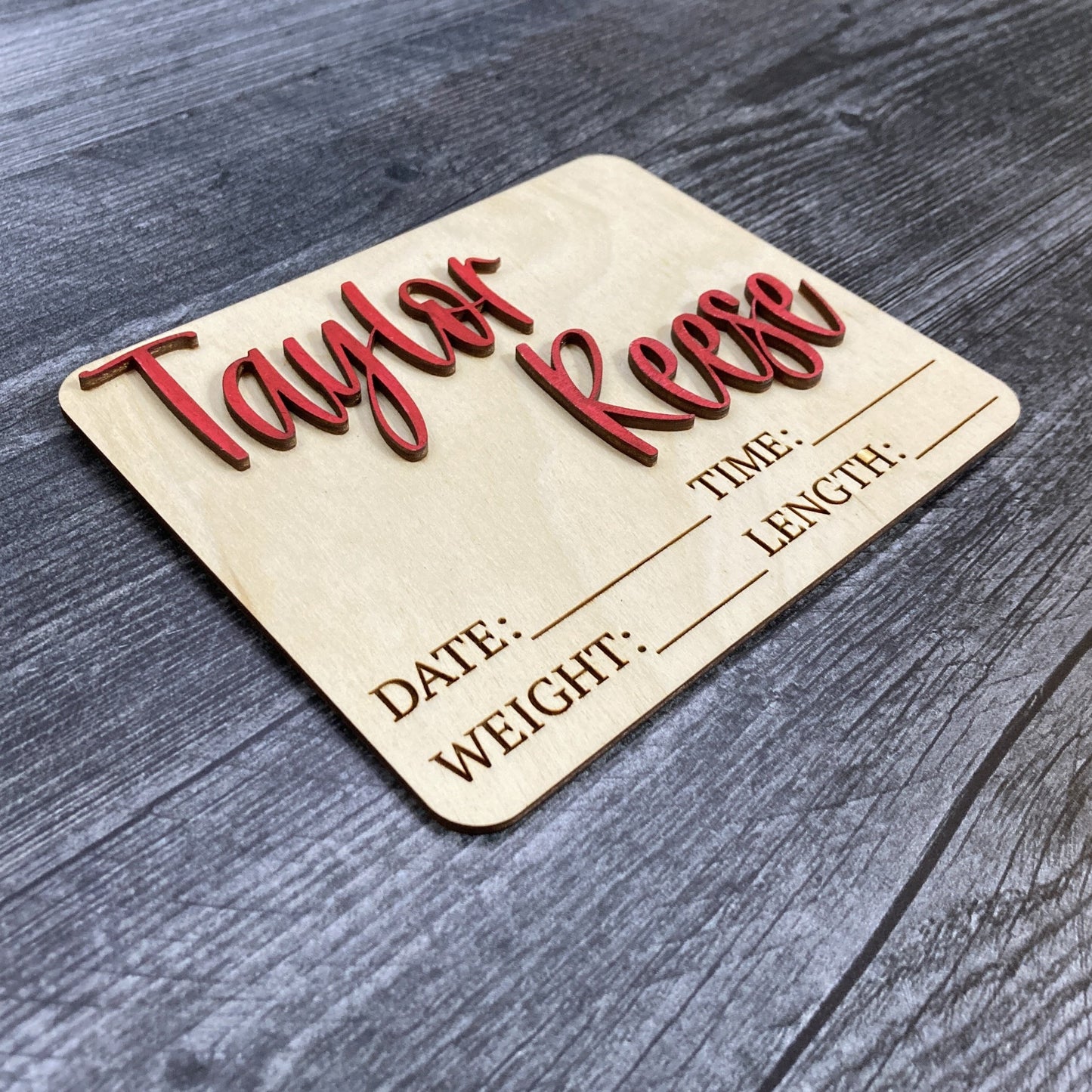3D Birth Announcement Sign (Rectangle)