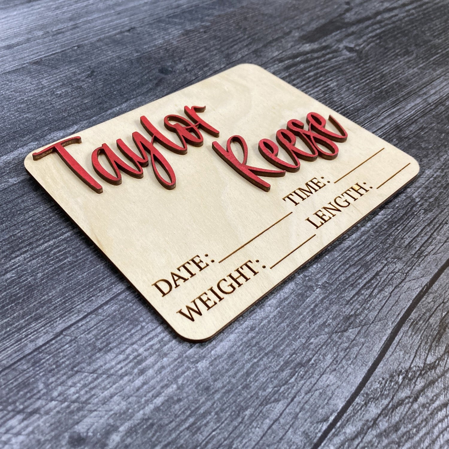 3D Birth Announcement Sign (Rectangle)