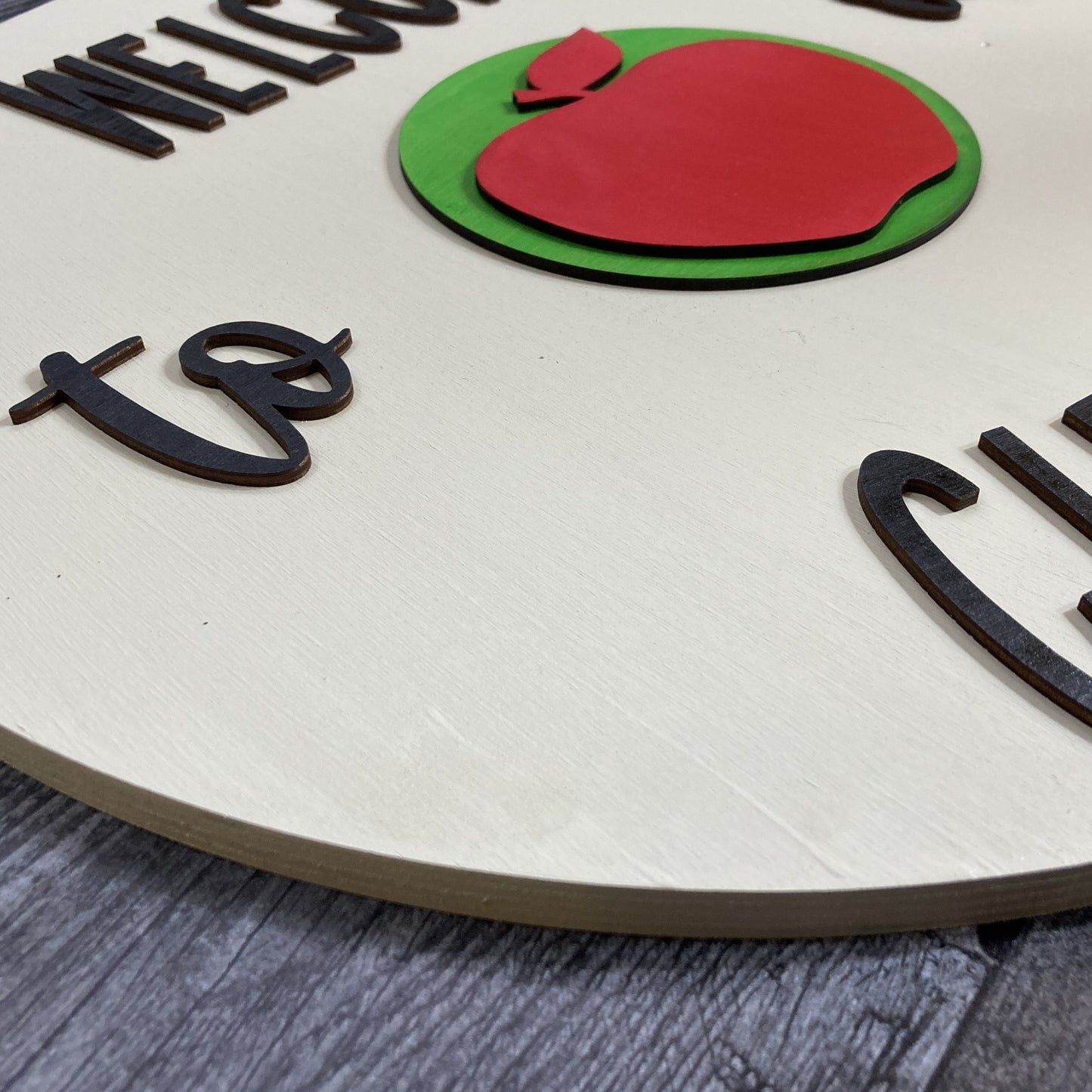 3D Welcome to our Classroom Sign with monthly disc