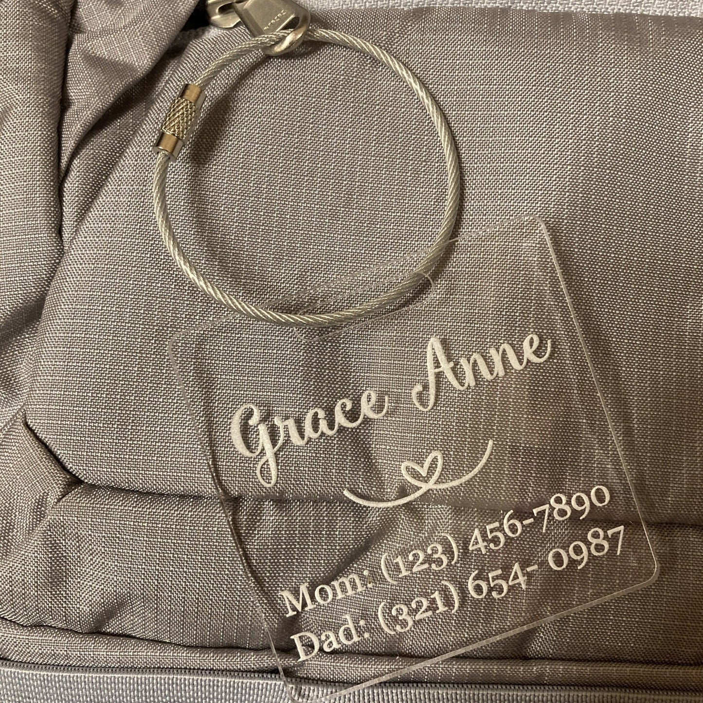 Engraved Baby Bag Tag