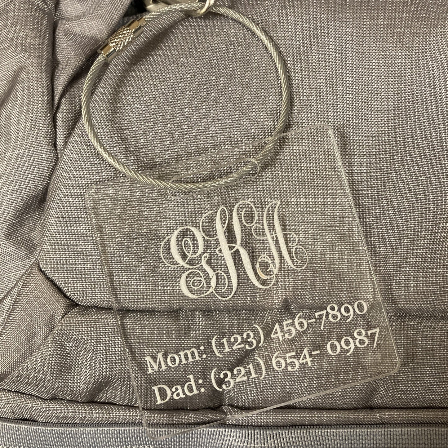 Engraved Baby Bag Tag