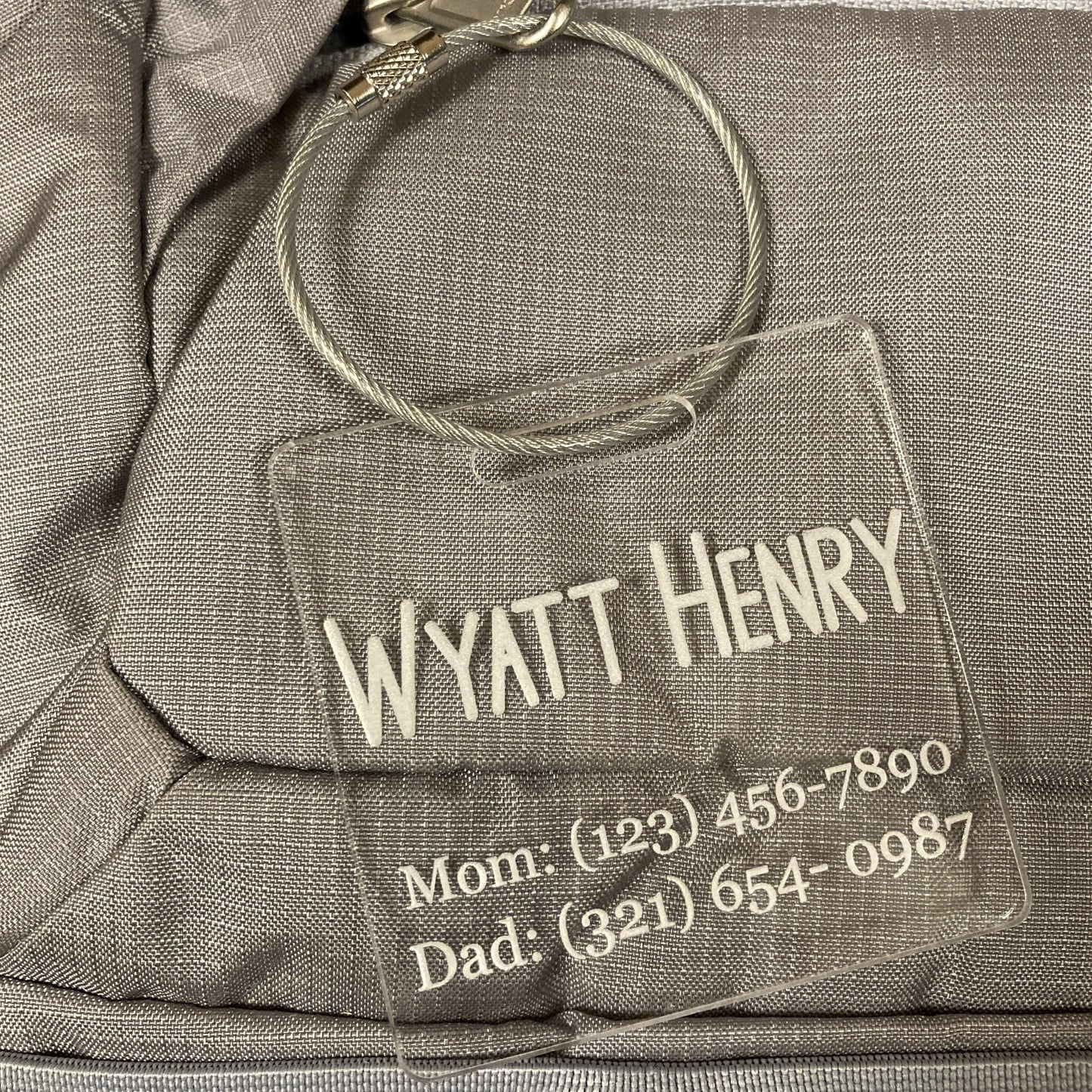 Engraved Baby Bag tag