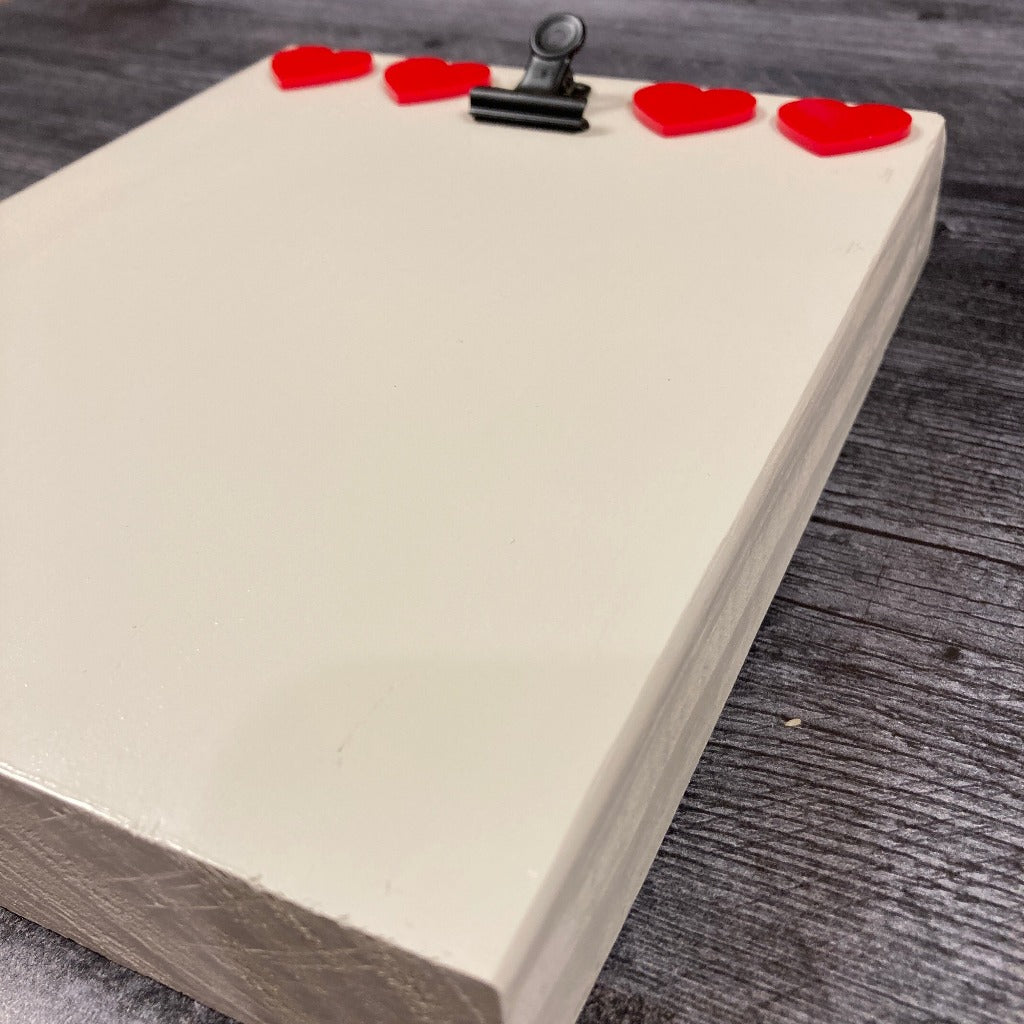 Engraved Photo Block (Hearts)