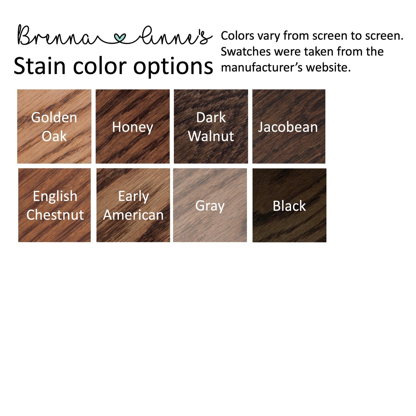 Stain color options