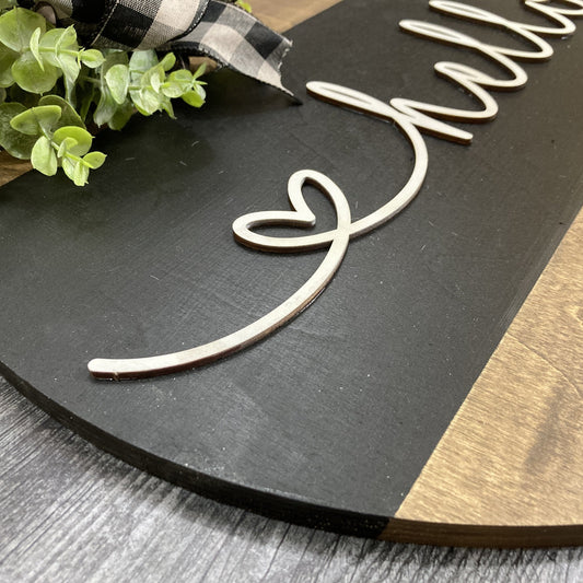 3D Hello Sign (round)