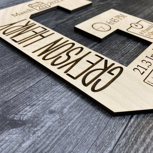 Engraved Baby Initial Sign (boy)