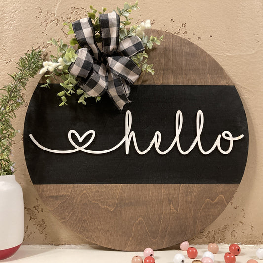 3D Hello Sign (round)