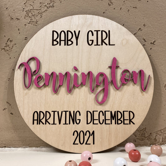 3D Pregnancy Announcement Sign