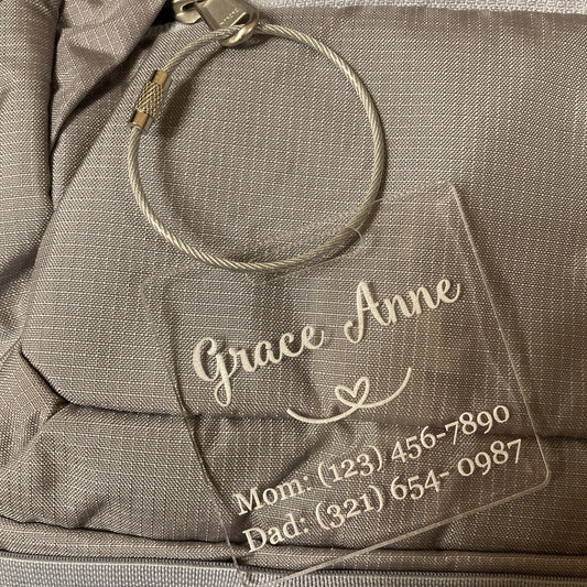 Engraved Baby Bag Tag