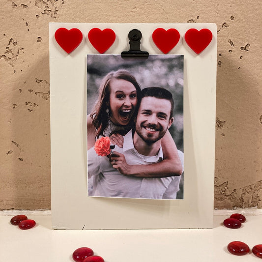 Engraved Photo Block (Hearts)