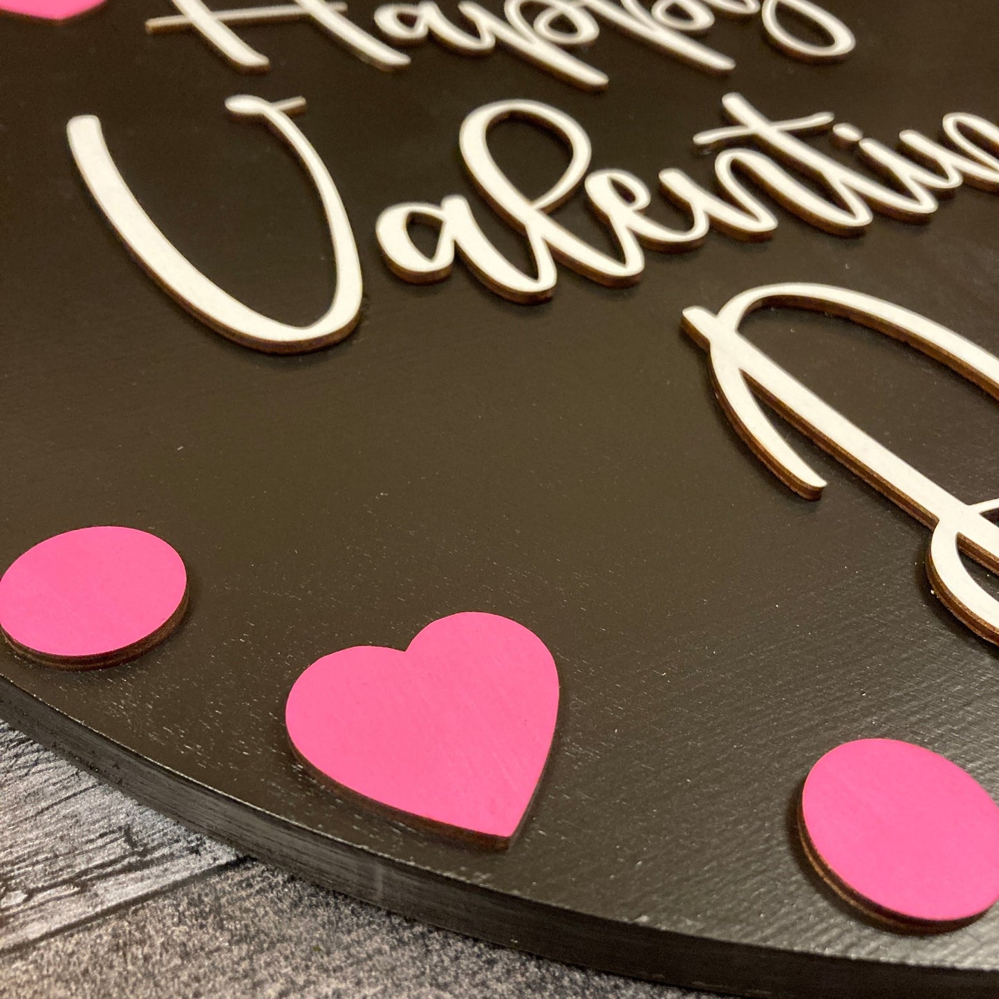 3D Happy Valentine's Sign (round)