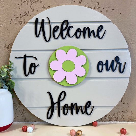 3D Welcome to our Home Sign with monthly disc
