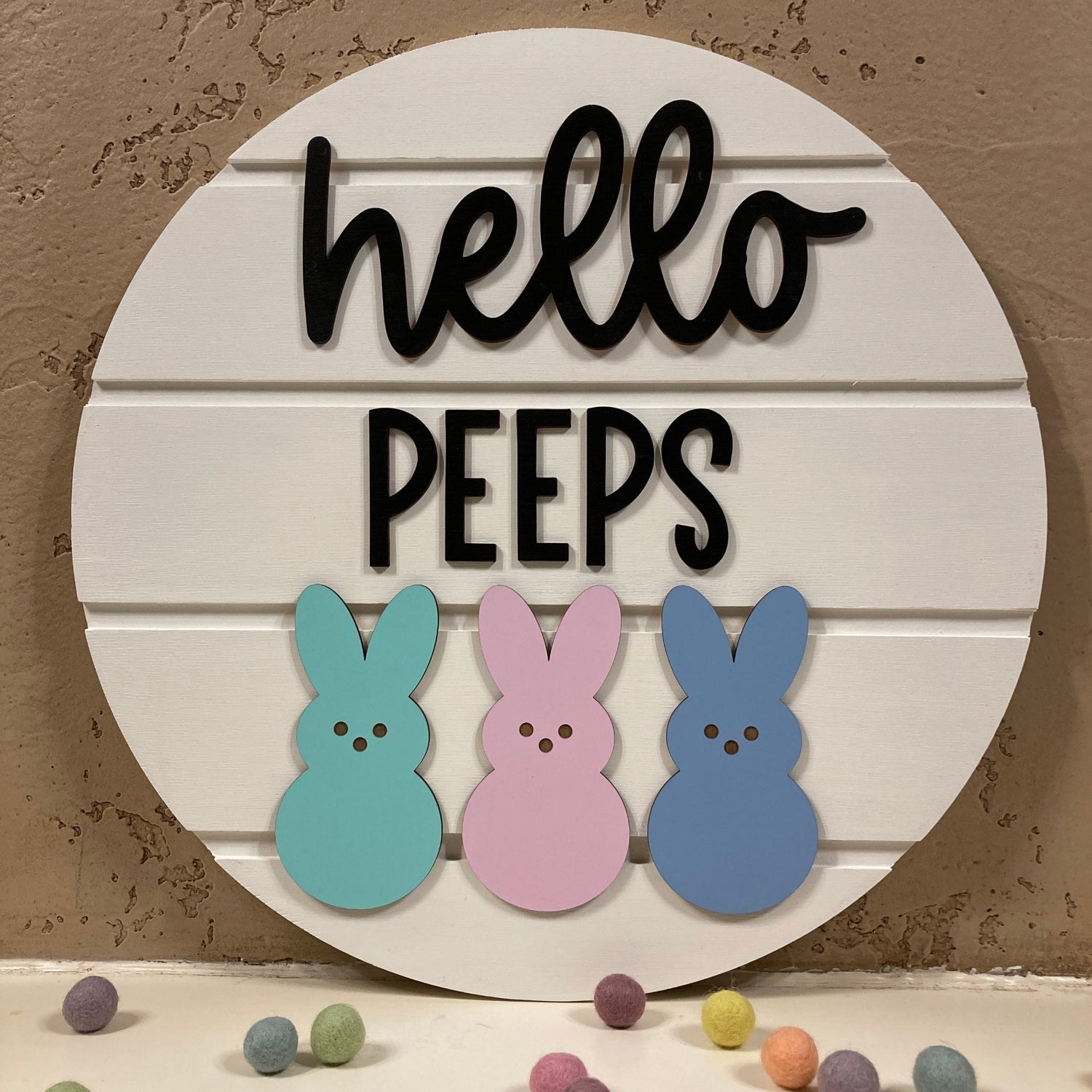 3D Peeps Sign (round)