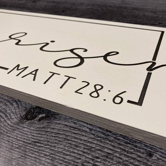 Engraved He is Risen Sign (rectangle)