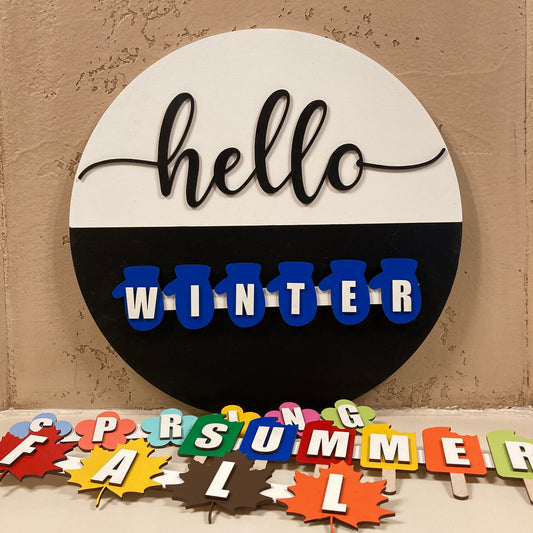 3D Seasons Sign (round)