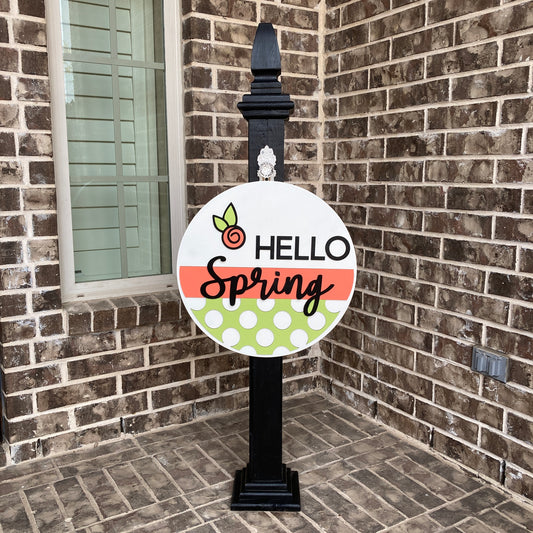 3D Hello Spring Sign (round)