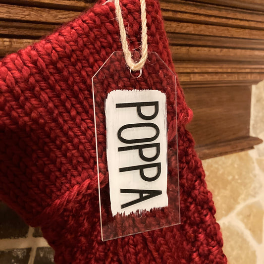 Christmas Stocking Name Tag (acrylic)