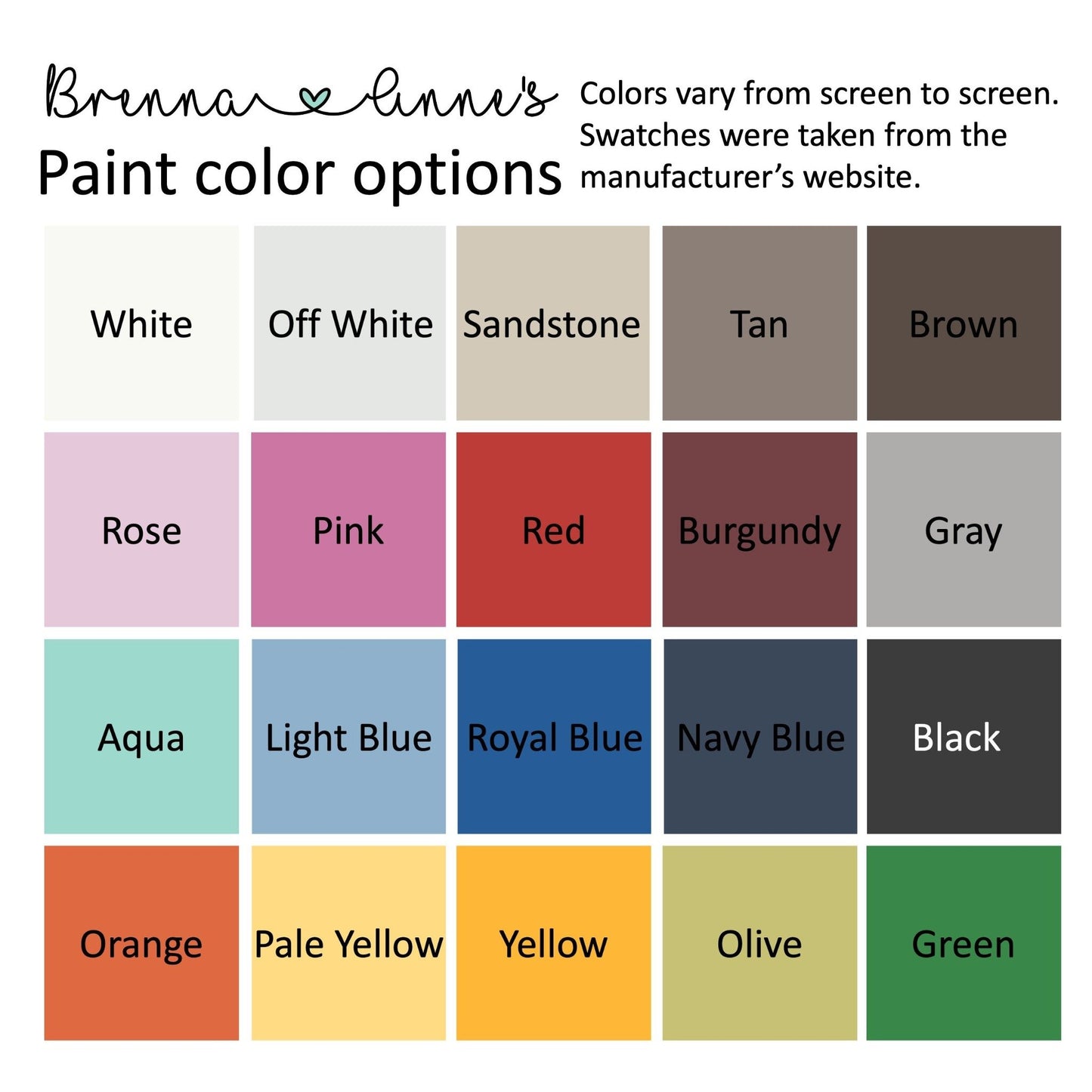 Paint color options