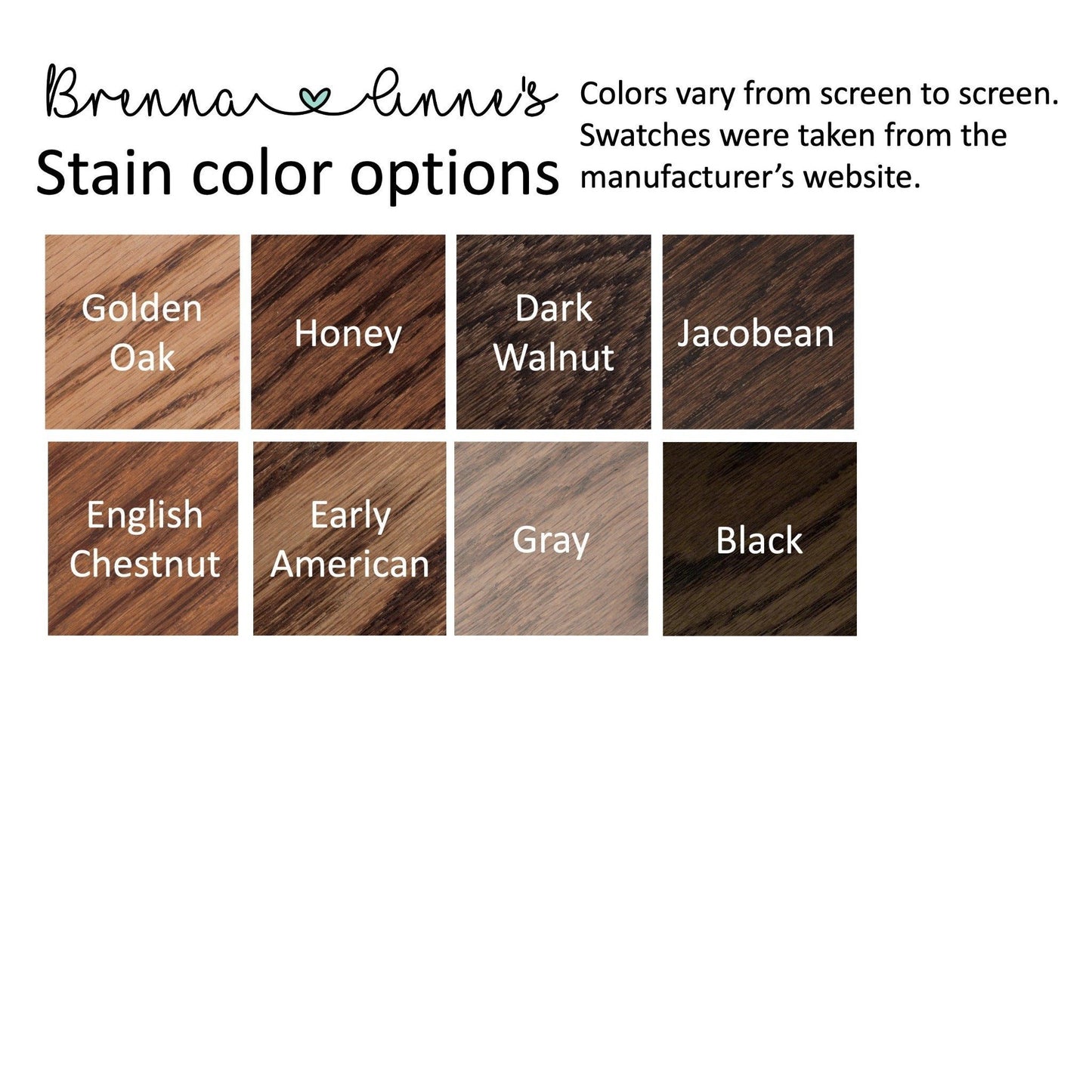 Stain color options